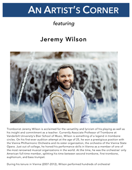 Jeremy Wilson-An Artist's Corner