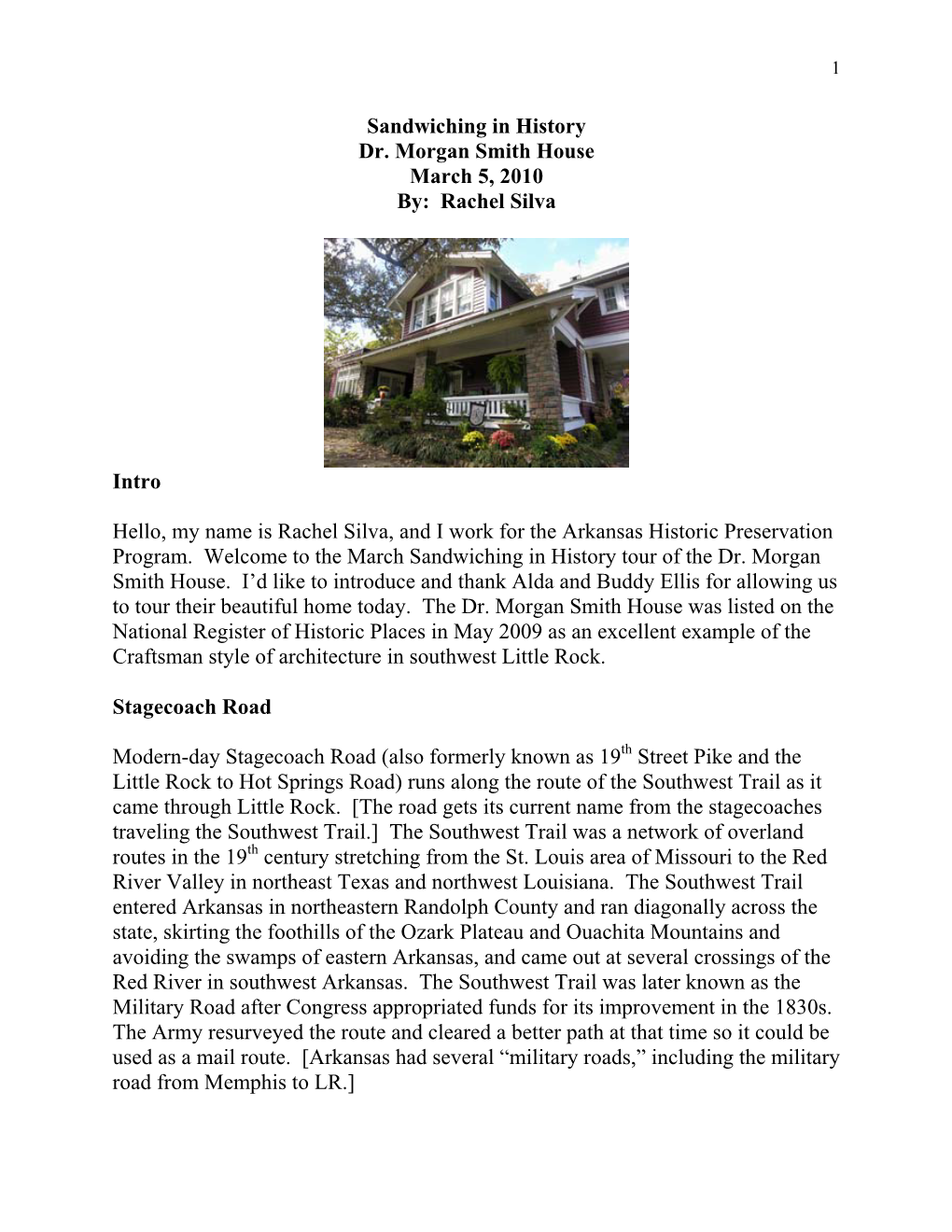 Downloadsandwiching in History: Dr. Morgan Smith House
