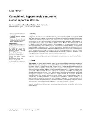 Cannabinoid Hyperemesis Syndrome: a Case Report in Mexico