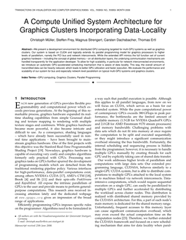 A Compute Unified System Architecture for Graphics Clusters Incorporating Data-Locality