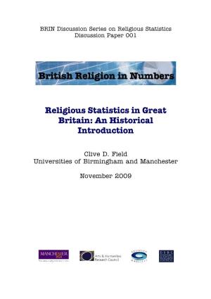 Religious Statistics in Great Britain: an Historical Introduction