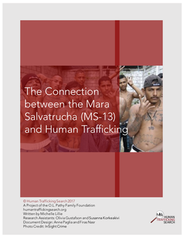 The Connection Between the Mara Salvatrucha (MS-13) and Human Trafficking