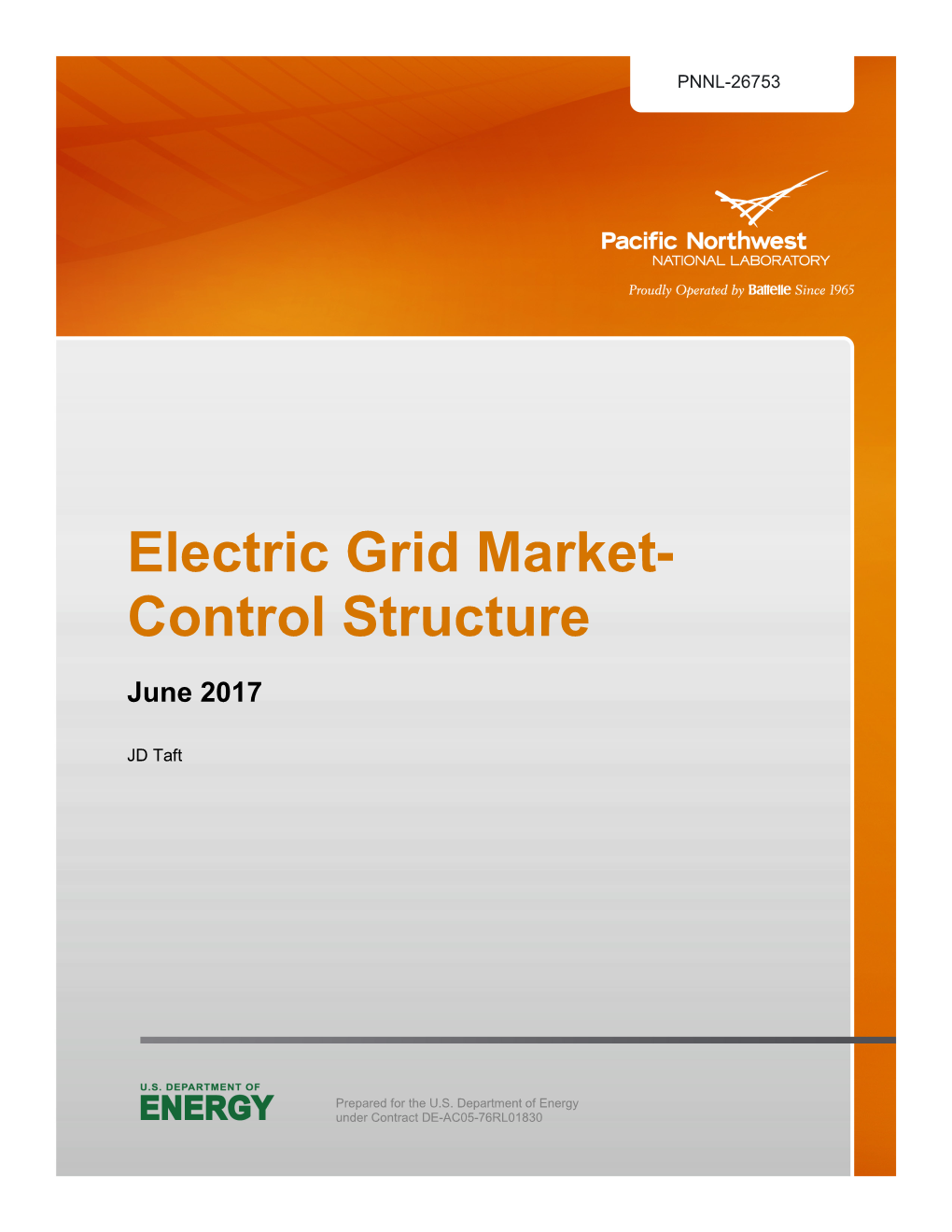 Electric Grid Market- Control Structure June 2017