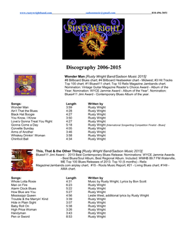 Discography 2006-2015