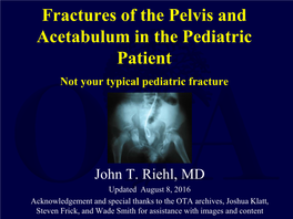 Fractures of the Pelvis and Acetabulum in Pediatric Patients