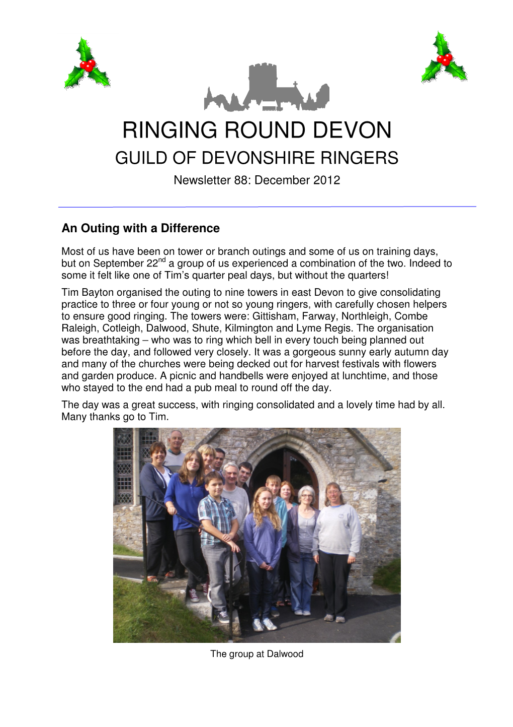 RINGING ROUND DEVON GUILD of DEVONSHIRE RINGERS Newsletter 88: December 2012