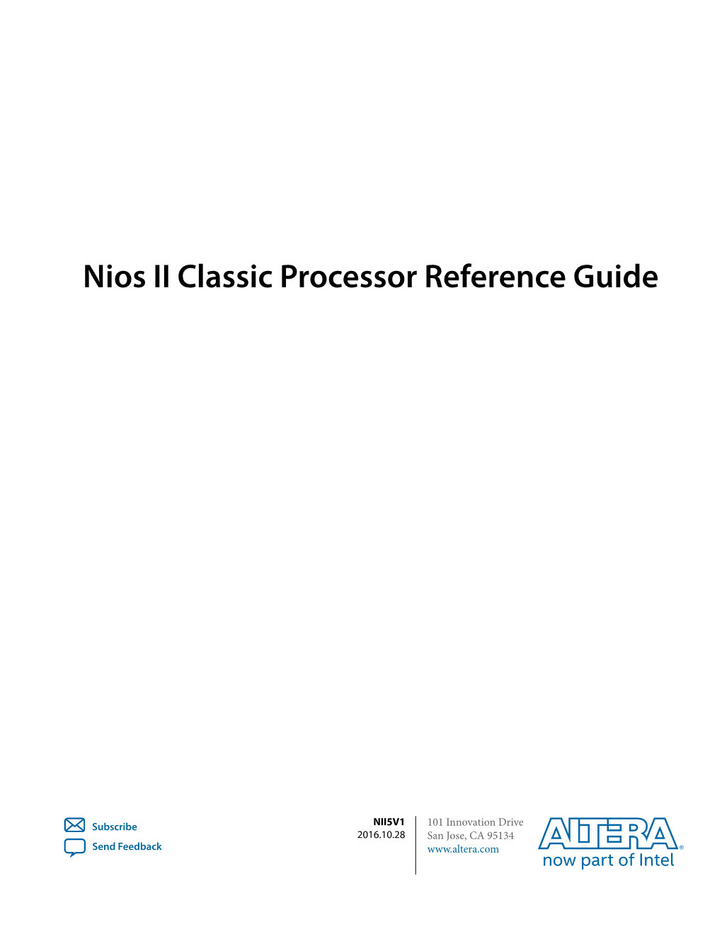Nios II Classic Processor Reference Guide
