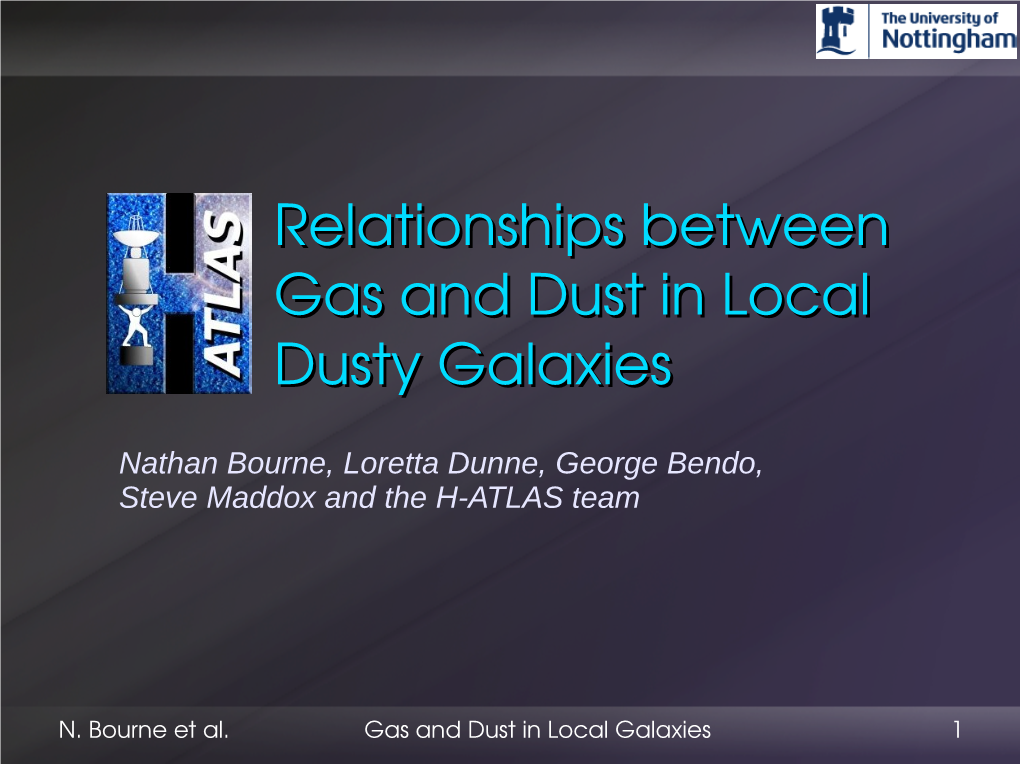 Relationships Between Gas and Dust in Local Dusty Galaxies