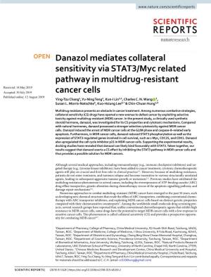 Danazol Mediates Collateral Sensitivity Via STAT3/Myc Related Pathway in Multidrug-Resistant Cancer Cells