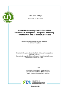 Sulfonate and Acetyl Derivatives of the Vasopressin Antagonist Tolvaptan: Reactivity Towards DNA and 2’-Deoxynucleosides
