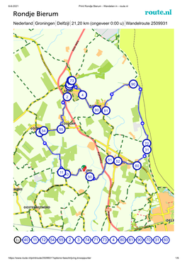 Rondje Bierum - Wandelen in - Route.Nl Rondje Bierum Nederland Groningen Delfzijl 21,20 Km (Ongeveer 0:00 U) Wandelroute 2509931