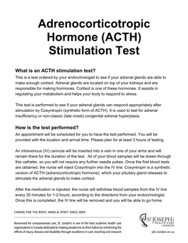 Adrenocorticotropic Hormone (ACTH) Stimulation Test