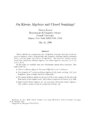 On Kleene Algebras and Closed Semirings