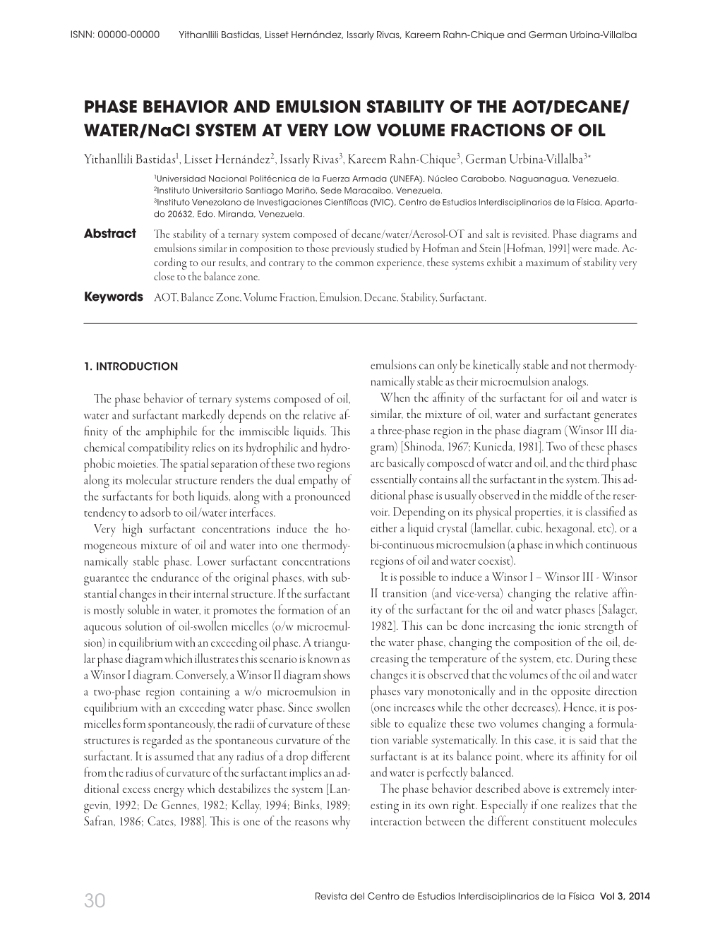 Phase Behavior and Emulsion Stability of the Aot/Decane