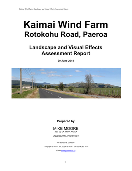 Landscape and Visual Effects Assessment Report