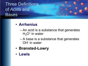 Three Definitions of Acids and Bases