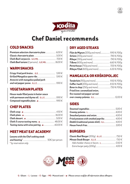 Chef Daniel Recommends