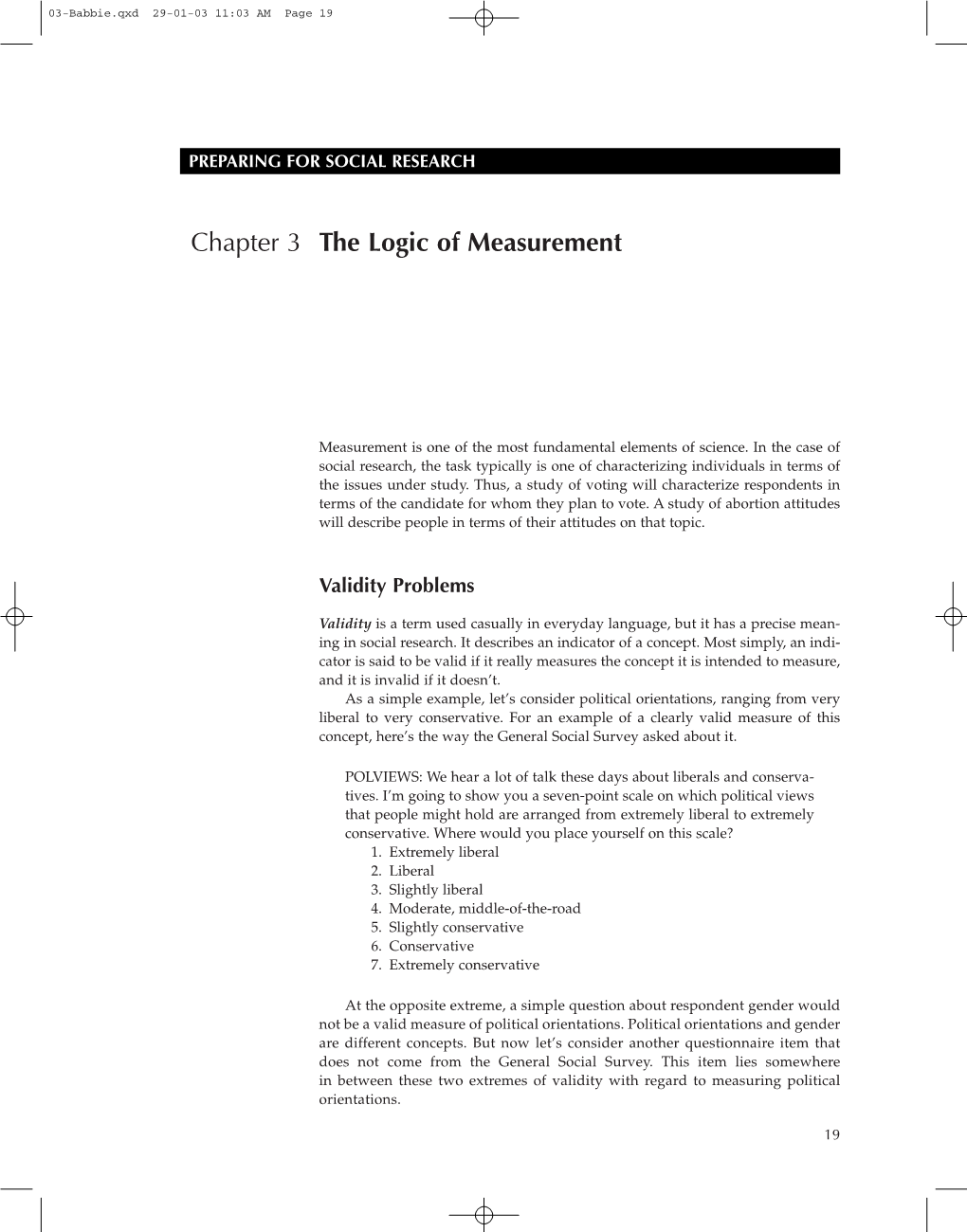 Chapter 3 the Logic of Measurement