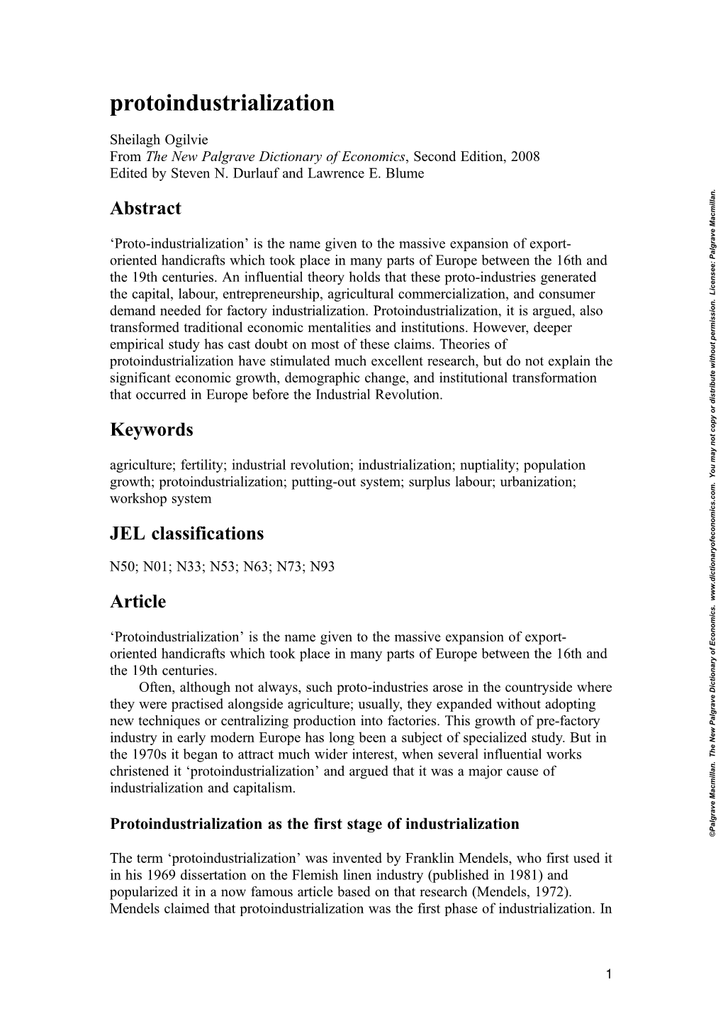 Protoindustrialization