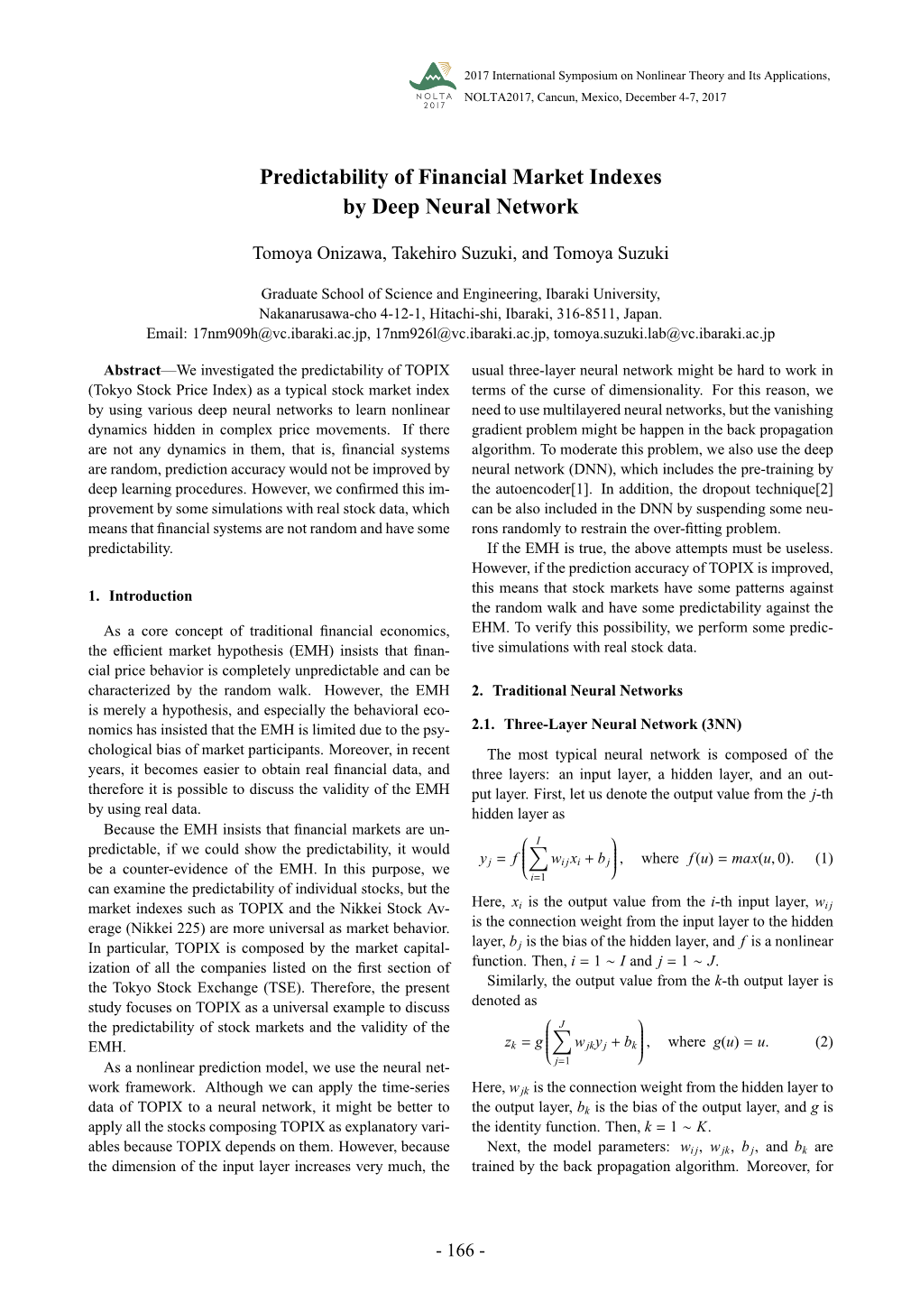 Predictability of Financial Market Indexes by Deep Neural Network