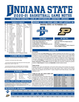 INDIANA STATE (1-0) VS Purdue (3-2) Sat