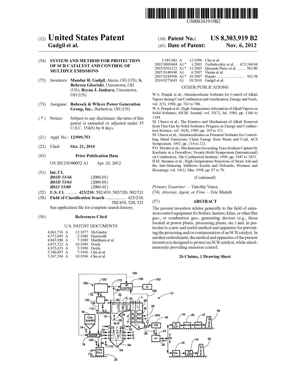 (12) United States Patent (10) Patent No.: US 8,303,919 B2 Gadgil Et Al