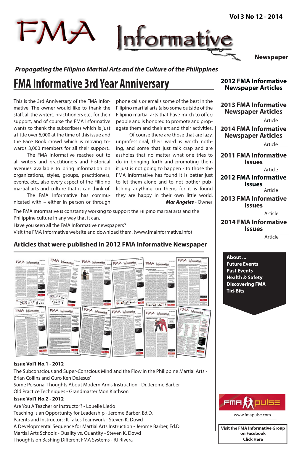 FMA Informative Newspaper Vol3 No.12