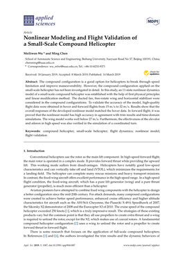 Nonlinear Modeling and Flight Validation of a Small-Scale Compound Helicopter