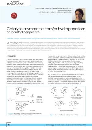 Catalytic Asymmetric Transfer Hydrogenation: an Industrial Perspective