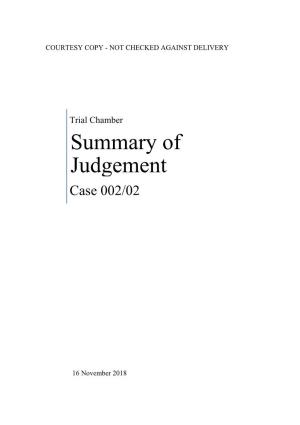 Trial Chamber Summary of Judgement