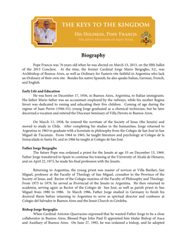 Biography of Pope Francis