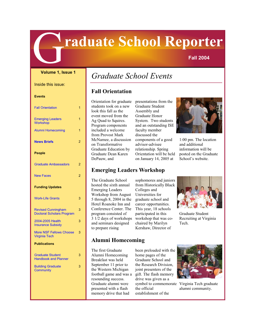 Graduate School Reporter Fall 2004, Page 2