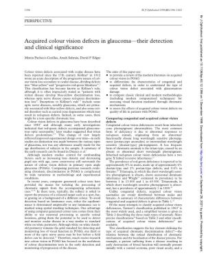 Acquired Colour Vision Defects in Glaucoma—Their Detection and Clinical Significance