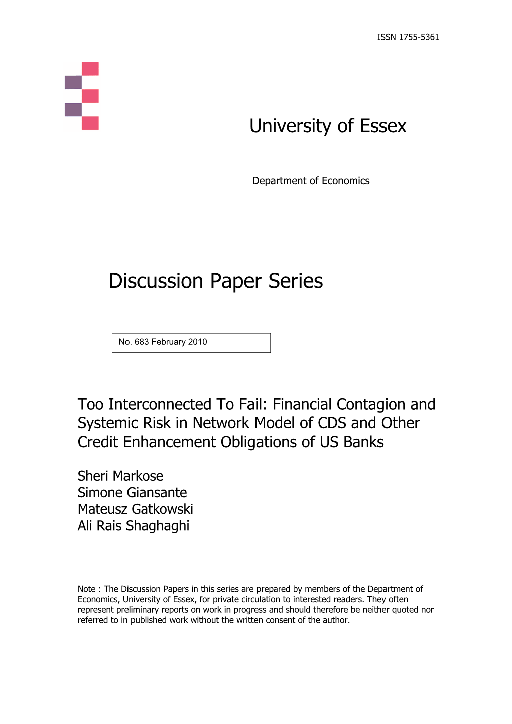 Discussion Paper Series