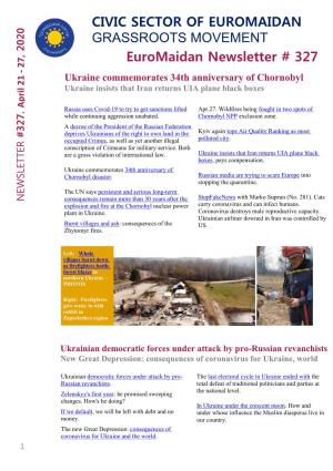 Euromaidan Newsletter # 327 CIVIC SECTOR of EUROMAIDAN