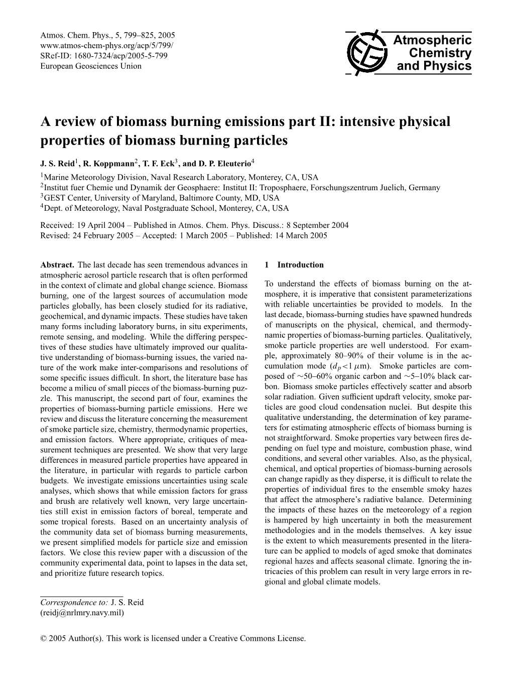 Intensive Physical Properties of Biomass Burning Particles