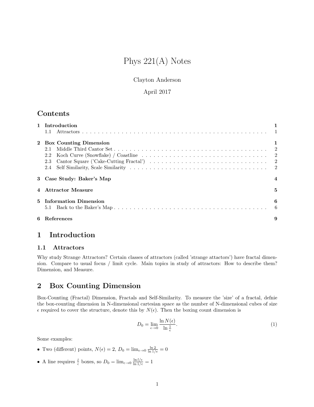 Phys 221(A) Notes