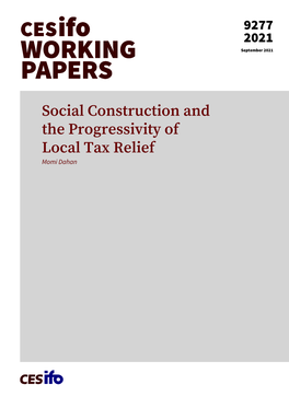 Social Construction and the Progressivity of Local Tax Relief Momi Dahan Impressum