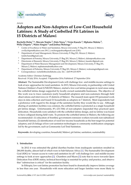A Study of Corbelled Pit Latrines in 15 Districts of Malawi