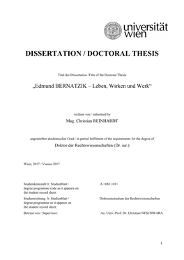 Dissertation / Doctoral Thesis