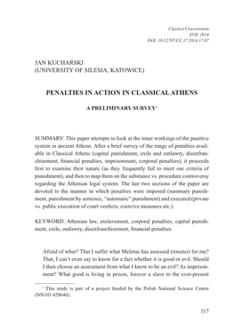 Penalties in Action in Classical Athens