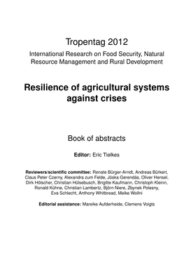 Resilience of Agricultural Systems Against Crises