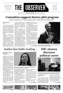 SMC Alumna Discusses Political Career Committee Suggests Factory