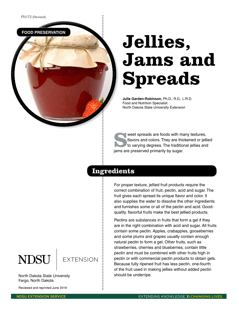 Food Preservation: Jellies, Jams and Spreads