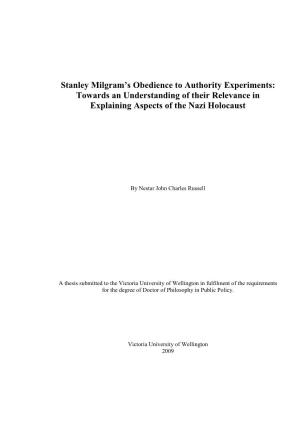 Stanley Milgram's Obedience to Authority Experiments