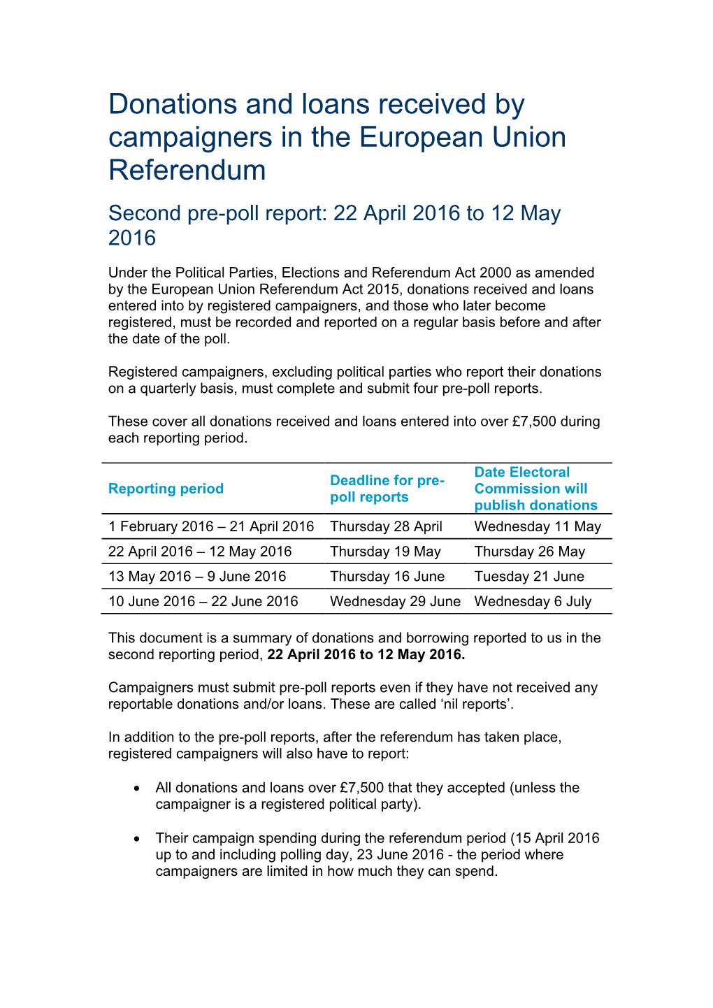 2Nd EU Referendum Pre Poll Summary