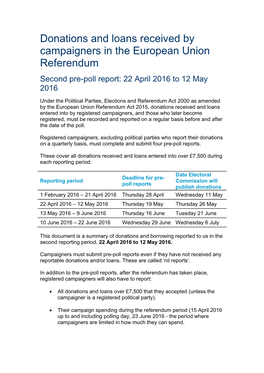 2Nd EU Referendum Pre Poll Summary