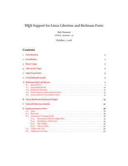 LATEX Support for Linux Libertine and Biolinum Fonts