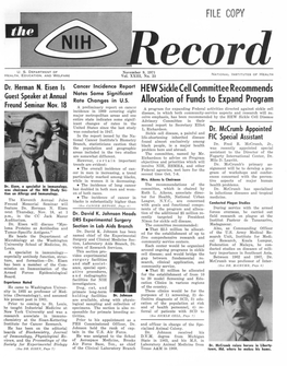 November 9, 1971, NIH Record, Vol. XXIII, No. 23