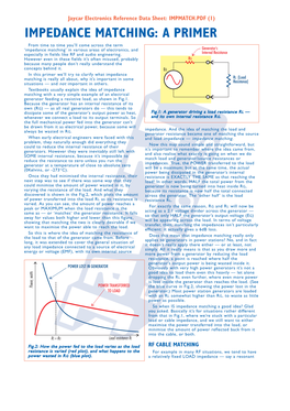 Impedance Matching: a Primer